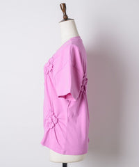 【yae】Flower Crinkle T shirt / フラワークリンクルTシャツ
