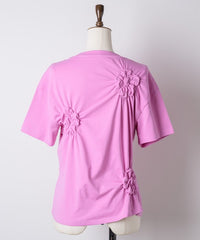 【yae】Flower Crinkle T shirt / フラワークリンクルTシャツ