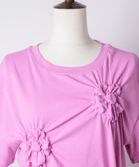 【yae】Flower Crinkle T shirt / フラワークリンクルTシャツ