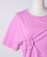【yae】Flower Crinkle T shirt / フラワークリンクルTシャツ