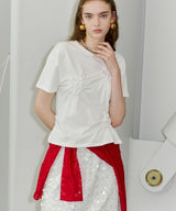 【yae】Flower Crinkle T shirt / フラワークリンクルTシャツ