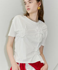 【yae】Flower Crinkle T shirt / フラワークリンクルTシャツ