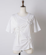 【yae】Flower Crinkle T shirt / フラワークリンクルTシャツ