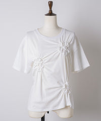 【yae】Flower Crinkle T shirt / フラワークリンクルTシャツ