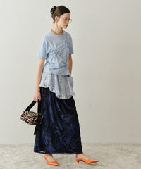 【yae】Flower Crinkle T shirt / フラワークリンクルTシャツ
