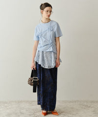 【yae】Flower Crinkle T shirt / フラワークリンクルTシャツ