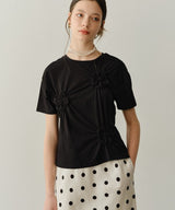 【yae】Flower Crinkle T shirt / フラワークリンクルTシャツ