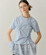 【yae】Flower Crinkle T shirt / フラワークリンクルTシャツ