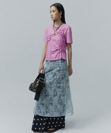 【yae】Flower Crinkle T shirt / フラワークリンクルTシャツ