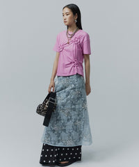 【yae】Flower Crinkle T shirt / フラワークリンクルTシャツ