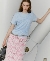 【yae】Flower Crinkle T shirt / フラワークリンクルTシャツ