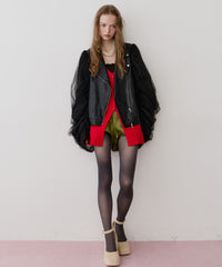 バックスリットリブカーディガン