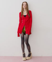 バックスリットリブカーディガン