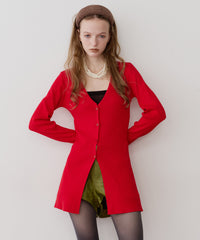 バックスリットリブカーディガン