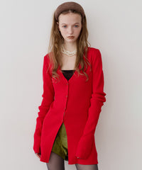 バックスリットリブカーディガン