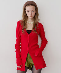 バックスリットリブカーディガン