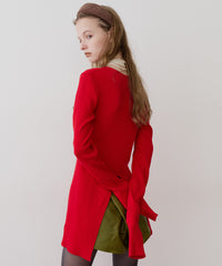 バックスリットリブカーディガン