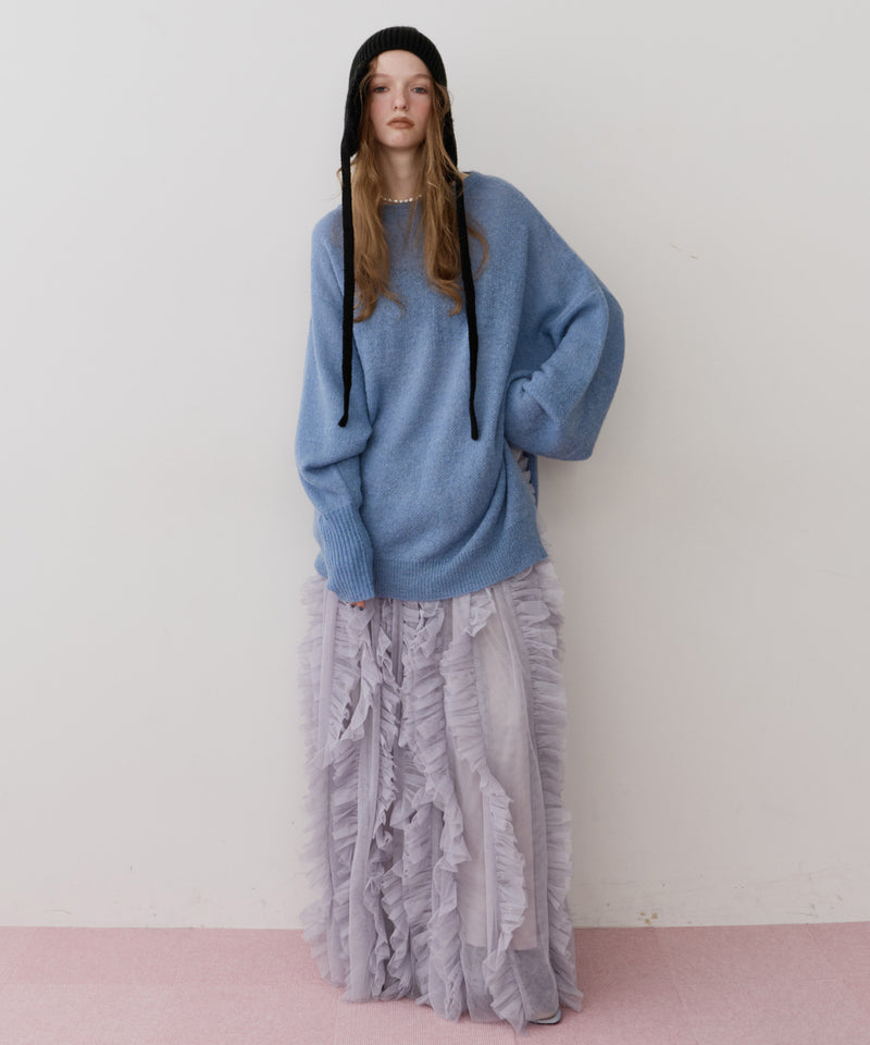 アシンメトリースリットニット