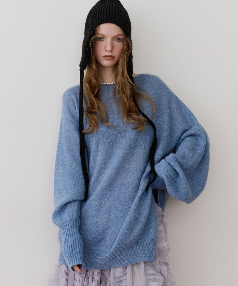 アシンメトリースリットニット