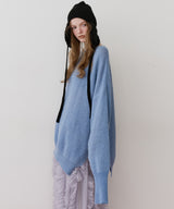 アシンメトリースリットニット