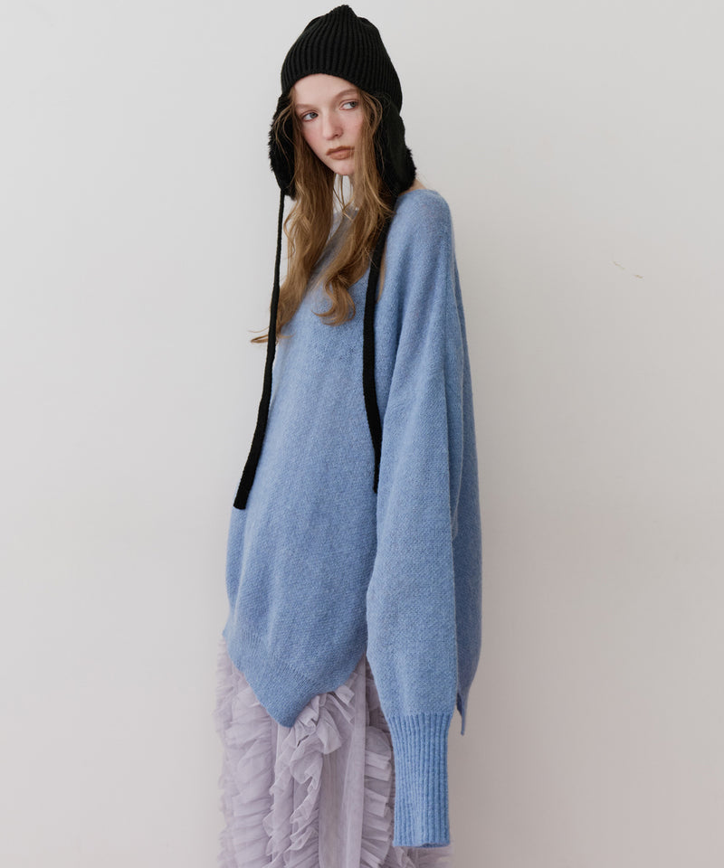 アシンメトリースリットニット