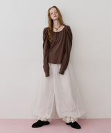 【再入荷予約】ギャザーパフロングスリーブカットソー