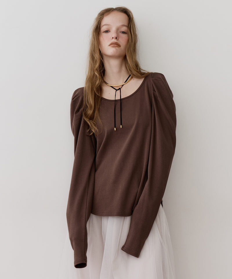 【再入荷予約】ギャザーパフロングスリーブカットソー