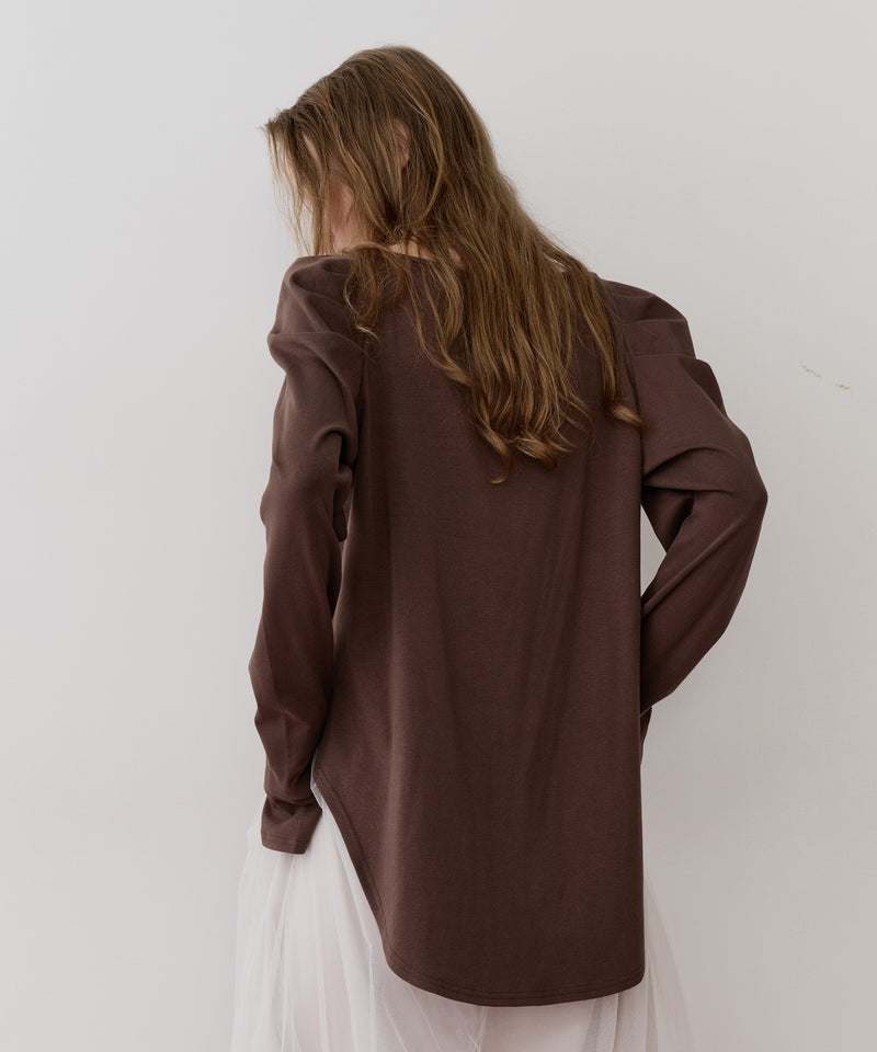 【再入荷予約】ギャザーパフロングスリーブカットソー