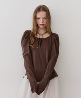 【再入荷予約】ギャザーパフロングスリーブカットソー