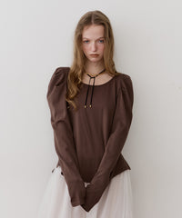 【再入荷予約】ギャザーパフロングスリーブカットソー