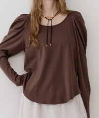 【再入荷予約】ギャザーパフロングスリーブカットソー