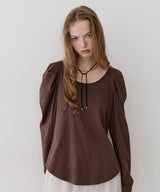 【再入荷予約】ギャザーパフロングスリーブカットソー