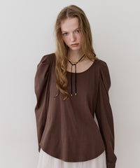 【再入荷予約】ギャザーパフロングスリーブカットソー