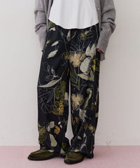 オリジナルvintageフラワープリントストレートパンツ