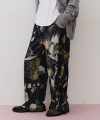 オリジナルvintageフラワープリントストレートパンツ
