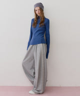 【予約】ハイネックリブ長袖ニット