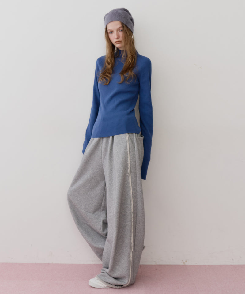 【予約】ハイネックリブ長袖ニット