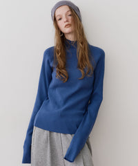 【予約】ハイネックリブ長袖ニット