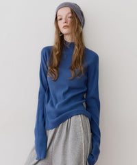 【予約】ハイネックリブ長袖ニット