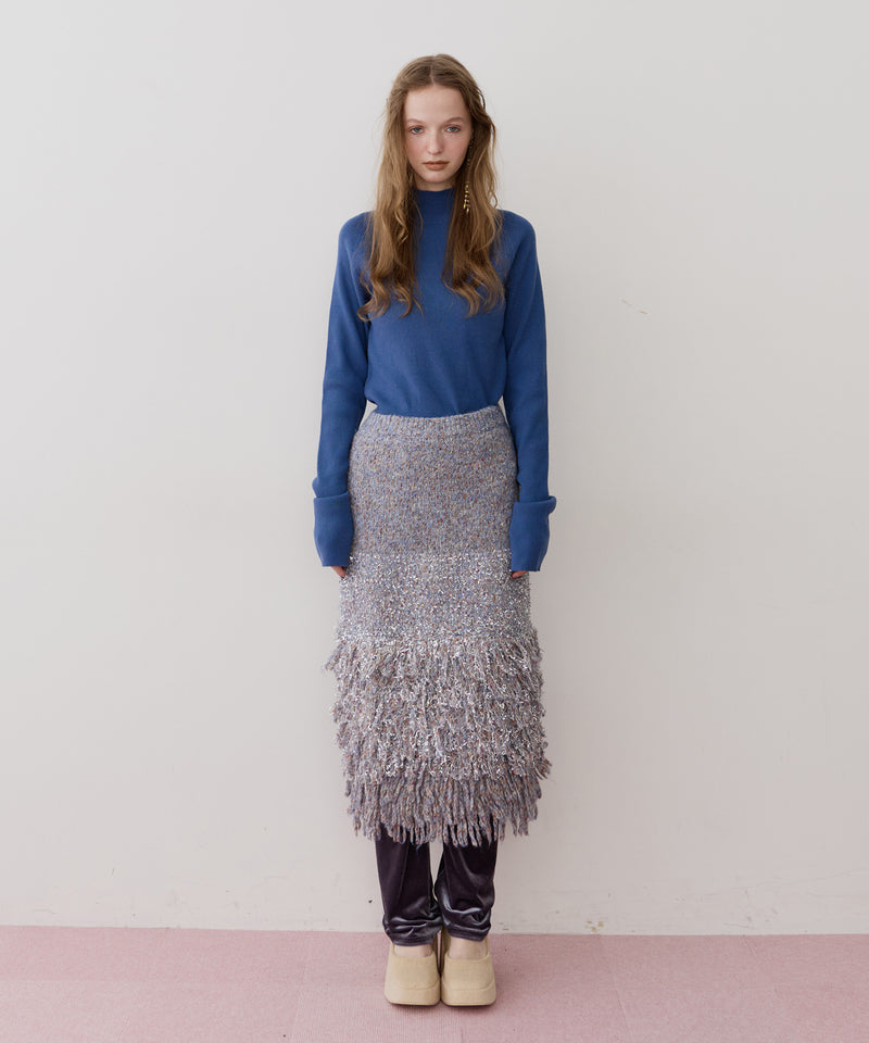 【J1U by LA BELLE ETUDE】ファンシーヤーンループフリンジMIXスカート