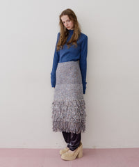 【J1U by LA BELLE ETUDE】ファンシーヤーンループフリンジMIXスカート