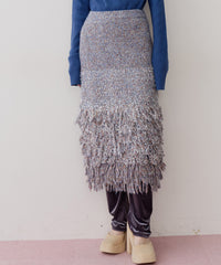 【J1U by LA BELLE ETUDE】ファンシーヤーンループフリンジMIXスカート