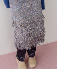 【J1U by LA BELLE ETUDE】ファンシーヤーンループフリンジMIXスカート