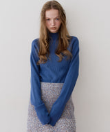 【一部カラー予約】ハイネックリブ長袖ニット