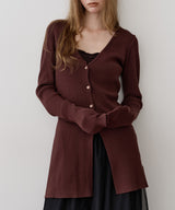 バックスリットリブカーディガン