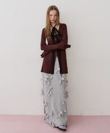 バックスリットリブカーディガン