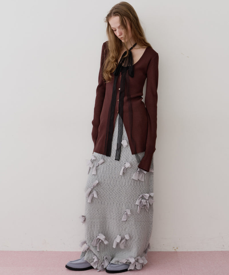 【REVIVAL】【J1U by LA BELLE ETUDE】細リボンロングチョーカー