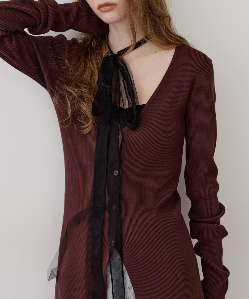 【REVIVAL】【J1U by LA BELLE ETUDE】細リボンロングチョーカー