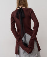 【REVIVAL】【J1U by LA BELLE ETUDE】細リボンロングチョーカー