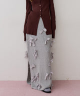 【J1U by LA BELLE ETUDE】メニーリボンニットIラインスカート